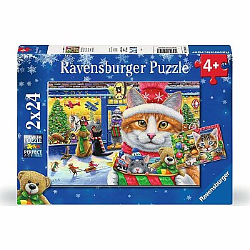 Ravensburger "Christmas Kitties" (24 Pc 2 in 1 Puzzle)