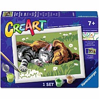 CreArt:Sleeping Cat and Dog 5x7