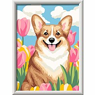 CreArt: Floral Corgi 7x10