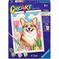 CreArt: Floral Corgi 7x10