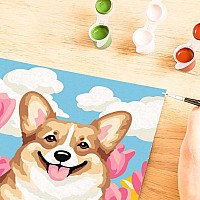 CreArt: Floral Corgi 7x10