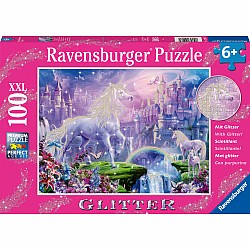 100 Piece Glitter Puzzle, Unicorn Kingdom