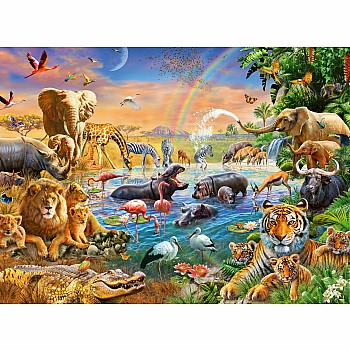 Savannah Jungle Waterhole (100 pc Puzzle)
