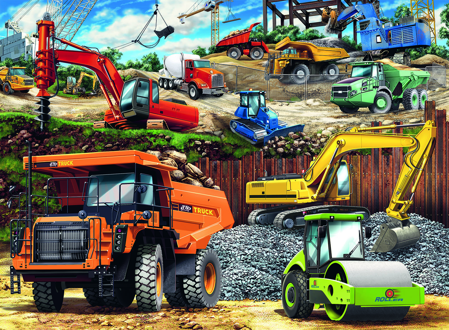 100 Pc Construction Vehicles Puzzle - Imagine That Toys