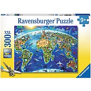 Ravensburger 300 Piece Puzzle  World Landmarks Map