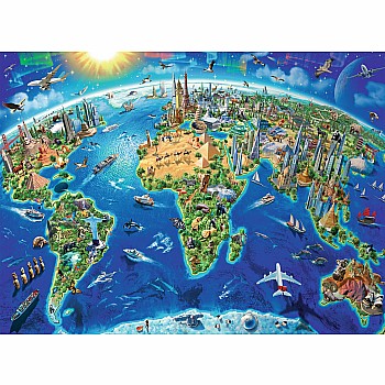 300 Piece World Landmarks Map Puzzle