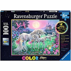 Unicorns in the Moonlight 100 Pc Puzzle (glow)