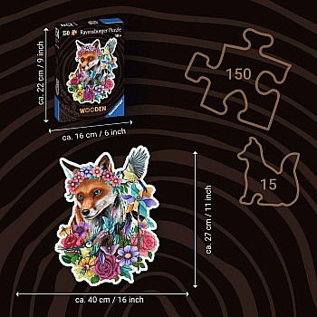 Ravensburger "Colorful Fox" (150 pc Shaped Wooden Puzzle)