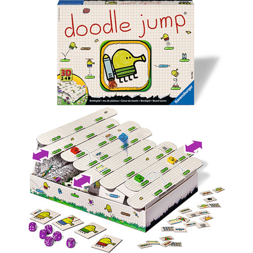Doodle Jump 3D Board Game Family Night 2-4 Player Dice Cards Age 8