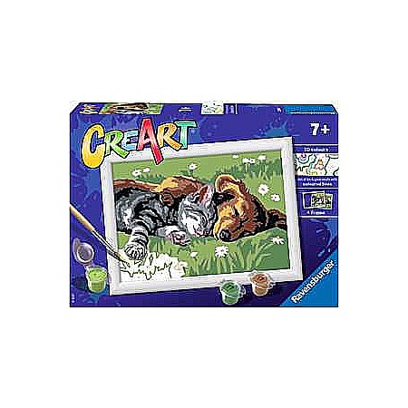 Ravensburger CreArt Sleeping Cats and Dogs Color by Numbers Kit