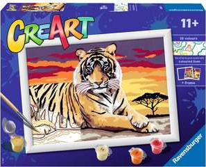 Ravensburger CreArt Majestic Tiger Color by numbers kit - The Toy Box  Hanover