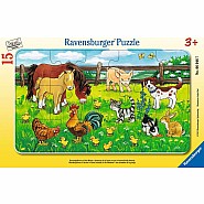 Ravensburger 15 Piece Tray Puzzle: Farm Animals in the Meadow