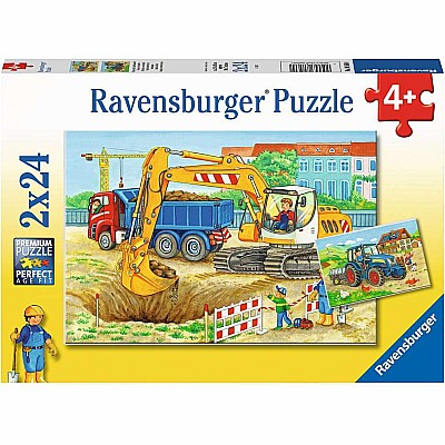 Children’s Jigsaw Puzzle Bauernhof und Baustelle - 24 Pieces Puzzle