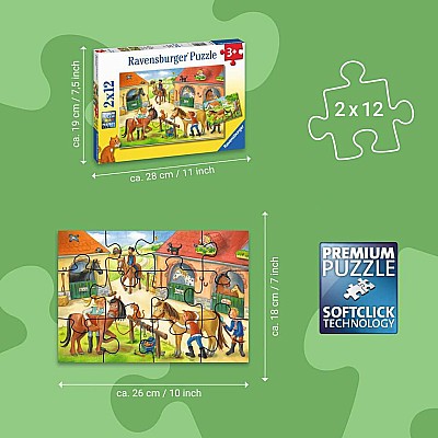 Children’s Jigsaw Puzzle Bauernhof und Baustelle - 24 Pieces Puzzle