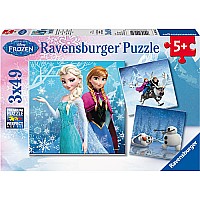 Frozen: Winter Adventures - 3 x 49 Piece Puzzles