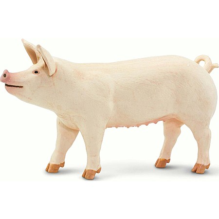 Large White Pig Toy