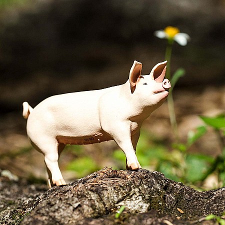 Large White Pig Toy