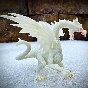Glow-in-the-Dark Snow Dragon Figurine