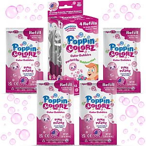 PoppinColorz Pink Pizzaz Color Bubbles - 4-Pack Refills