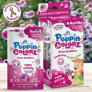 PoppinColorz Pink Pizzaz Color Bubbles - 4-Pack Refills