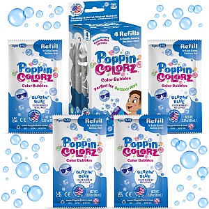 PoppinColorz Blazin' Blue Color Bubbles - 4-Pack Refills