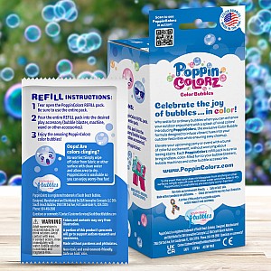 PoppinColorz Blazin' Blue Color Bubbles - 4-Pack Refills