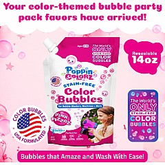 PoppinColorz Color Bubbles Pink Pizzaz 14oz Refill Pouch