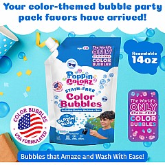 PoppinColorz Color Bubbles Blazin' Blue 14oz Refill Pouch