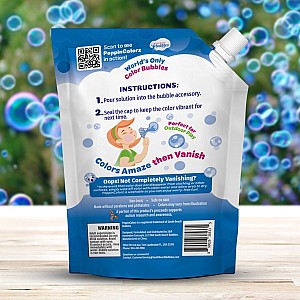 PoppinColorz Color Bubbles Blazin' Blue 14oz Refill Pouch 