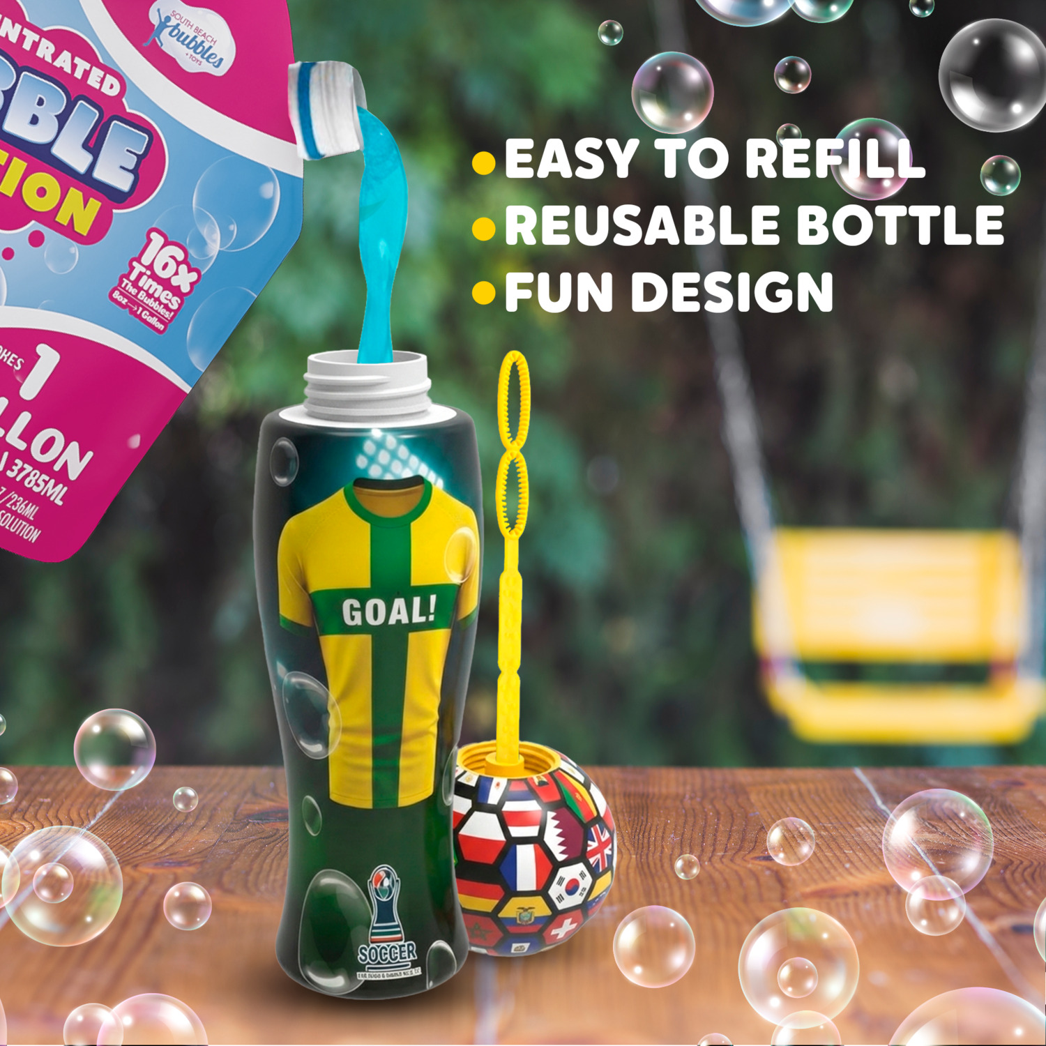 The Unspillables Soccer Bubble One Bottle