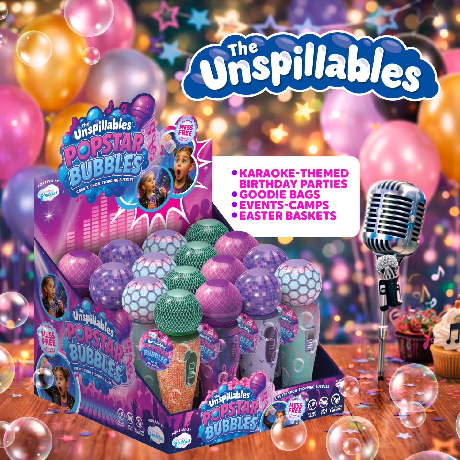 The Unspillables Pop Star Bubbles Single Bottle