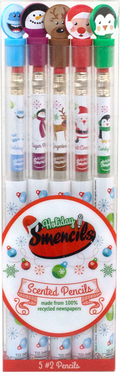 Holiday Smencils 5-Pack, Stocking Stuffers