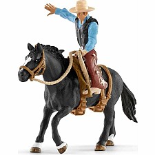 Saddle Bronc Riding With Cowboy