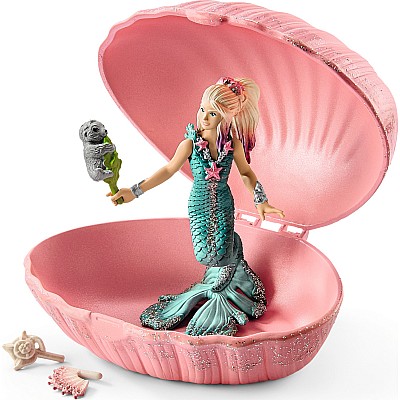 Mermaid With Baby Seal In Shell