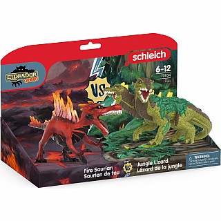 schleich Fire Saurian vs. Jungle Lizard
