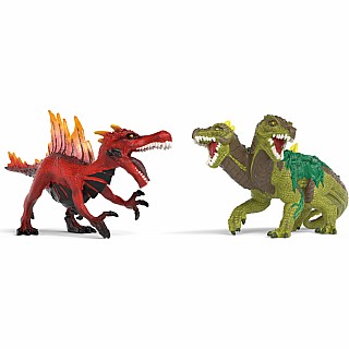 schleich Fire Saurian vs. Jungle Lizard