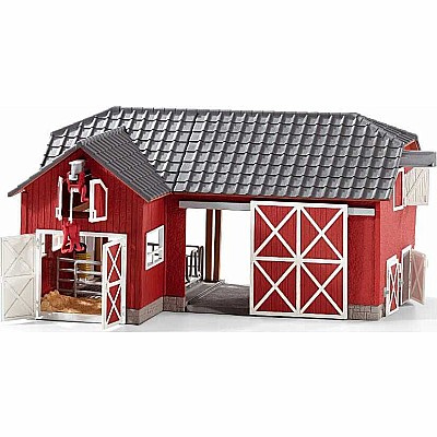 Large Red Barn With Animals & Accessories