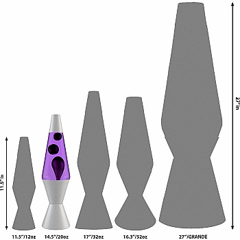 14.5'' Lava Lamp, Black/Purple/Silver