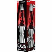 Chrome Plated 14.5" Crimson Black and Red Lava Lamp