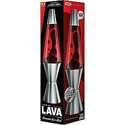 Chrome Plated 14.5" Crimson Black and Red Lava Lamp