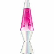 Lava Lamp 14.5" Opalescent White Pink