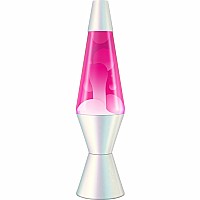 Lava Lamp 14.5" Opalescent White Pink