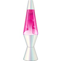 Lava Lamp 14.5" Opalescent White Pink