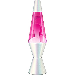 Lava Lamp 14.5" Opalescent White Pink