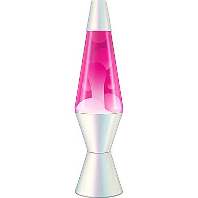 Lava Lamp 14.5" Opalescent White Pink