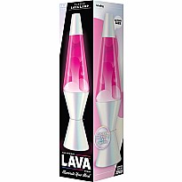 Lava Lamp 14.5" Opalescent White Pink