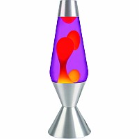Lava Lamp -16.3''  Yellowl/ Purple/ Silver
