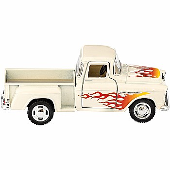Diecast 55' Chevy Pickup w Flames (assorted colors)