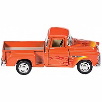 Diecast 55' Chevy Pickup w Flames (assorted colors)