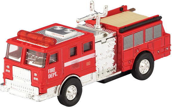 1x Die Cast Pull Back Action Fire Engine 